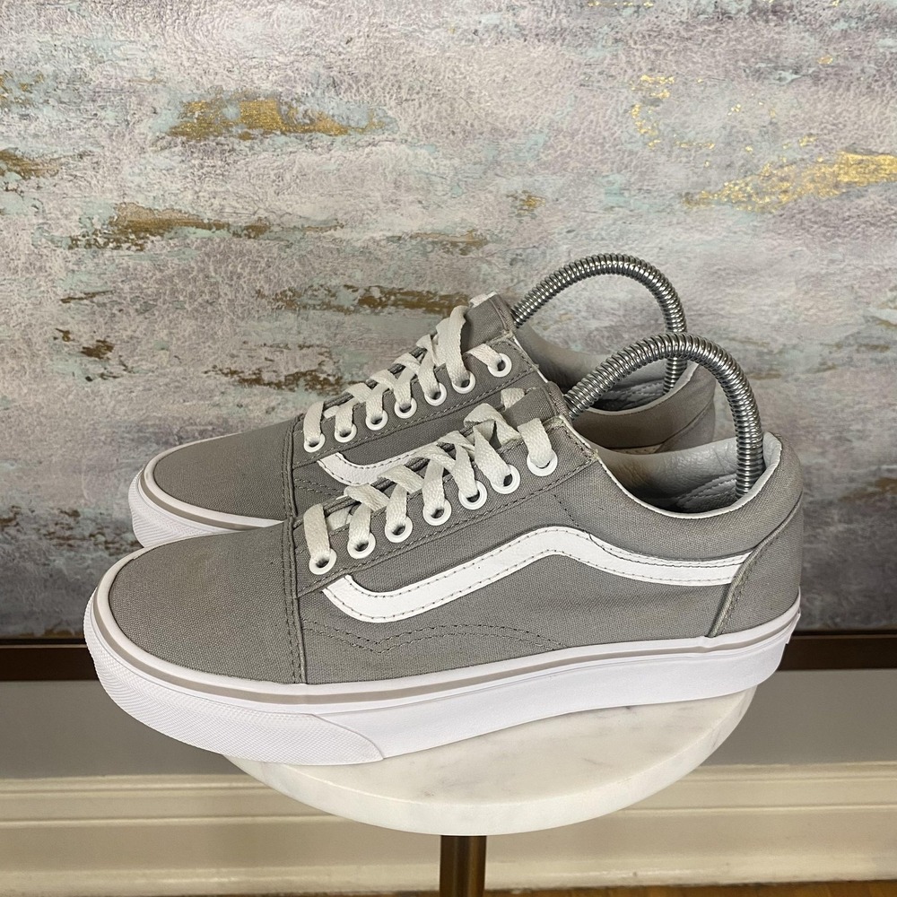 Vans Old Skool Shoes Womens Size 8 Gray Canvas Low Top Skateboard Sneakers